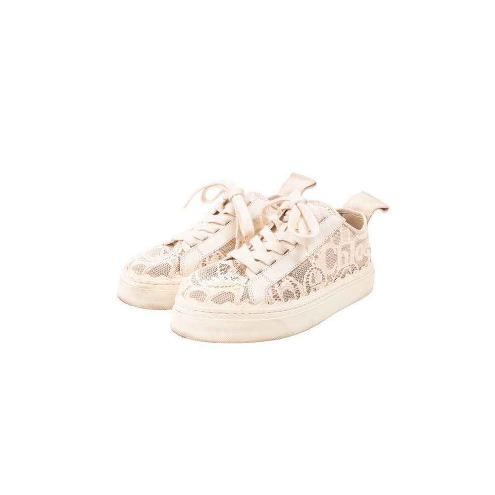Chloe lauren Cream Sneakers - Picture 2 of 8